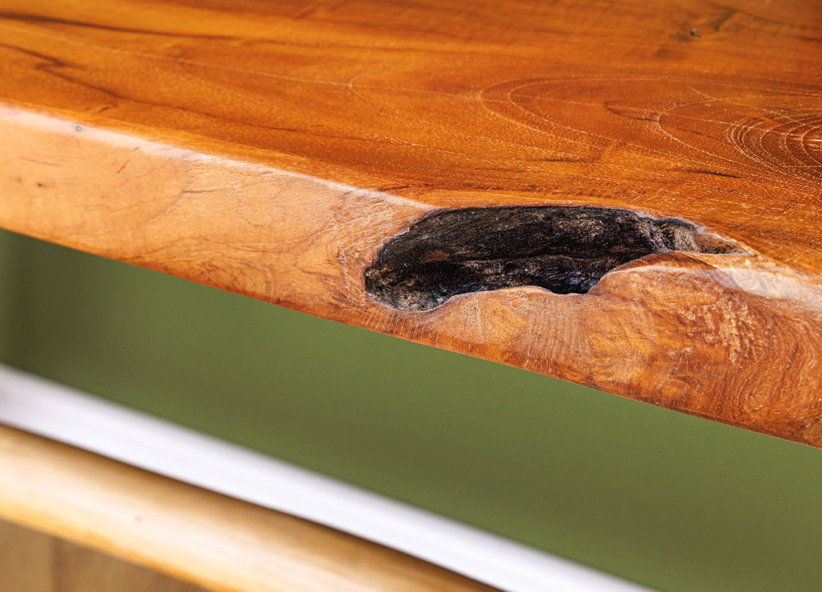 Banc à Chaussures en Teck Naturel avec Imperfections