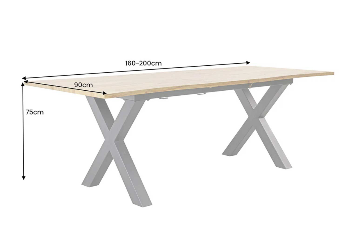 Table à Manger Extensible Bois et Métal