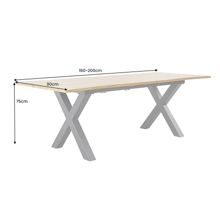 Table à Manger Extensible Bois et Métal