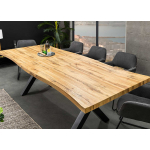 Table de salle à manger extensible imitation chêne