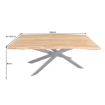 Table Repas Design Bois Massif et Structure Métal Noir