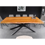 Table rustique revisitée – Plateau live edge & pieds design métal