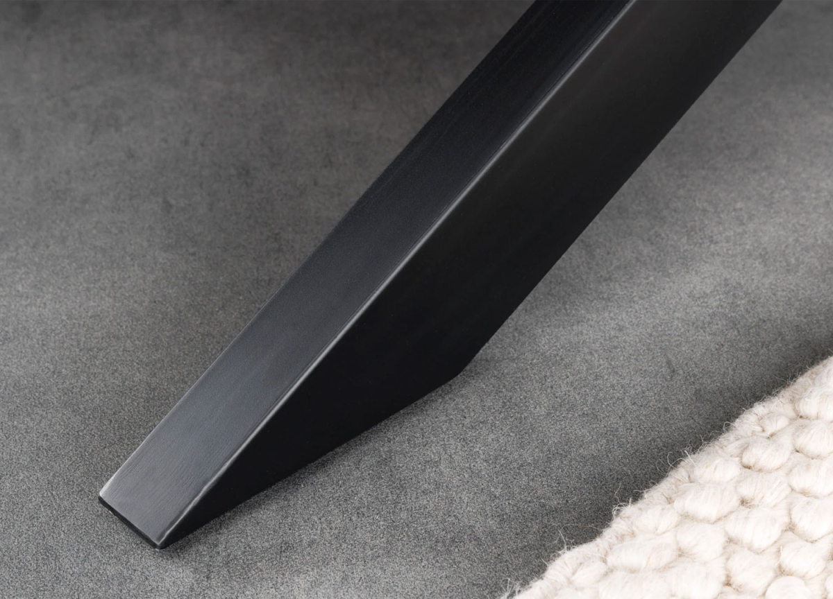 Table Repas Design Bois Massif et Structure Métal Noir