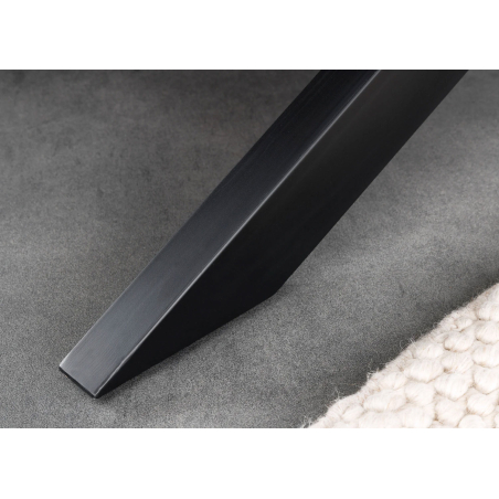Table Repas Design Bois Massif et Structure Métal Noir