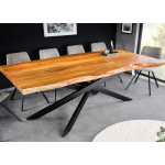 Table à manger conviviale 200 cm – Bois brut et piétement original