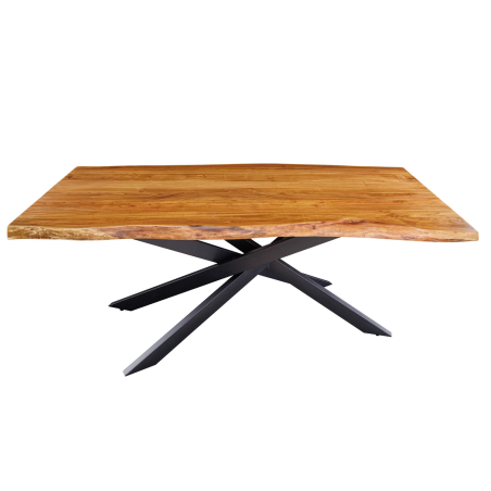 Table à manger conviviale 200 cm – Bois brut et piétement original