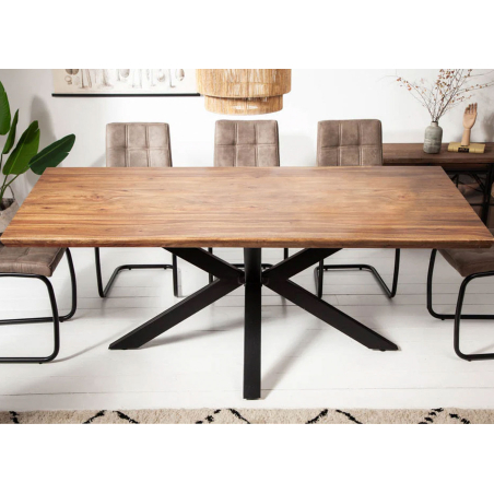 Table repas rectangulaire en bois naturel – 6 à 8 personnes – Style industriel
