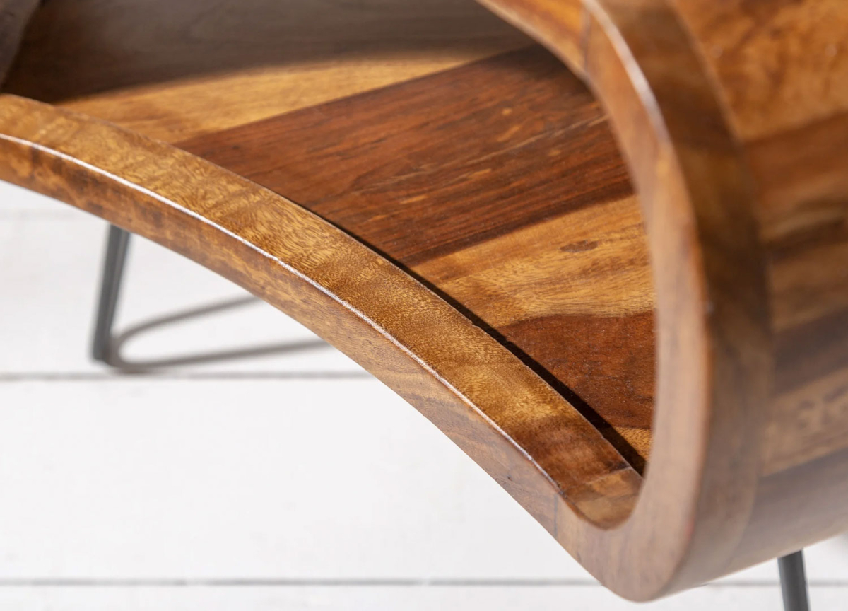 Table d’Appoint Bois Massif - Design Organique 70 cm