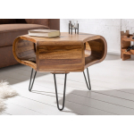 Table d’appoint moderne en sheesham avec rangements intégrés