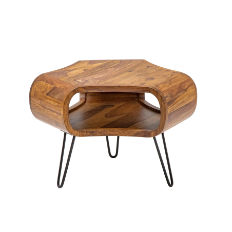 Table d’appoint carrée 70 cm – Bois exotique et design épuré