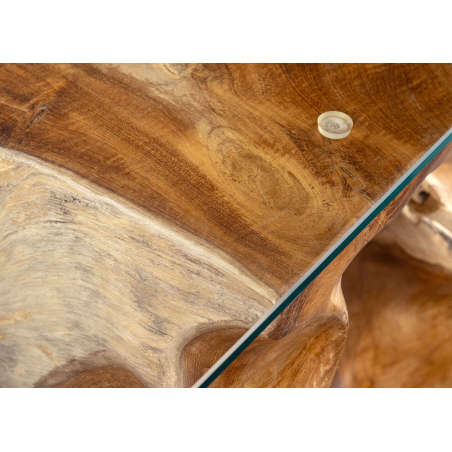 Console Racine de Bois et Verre
