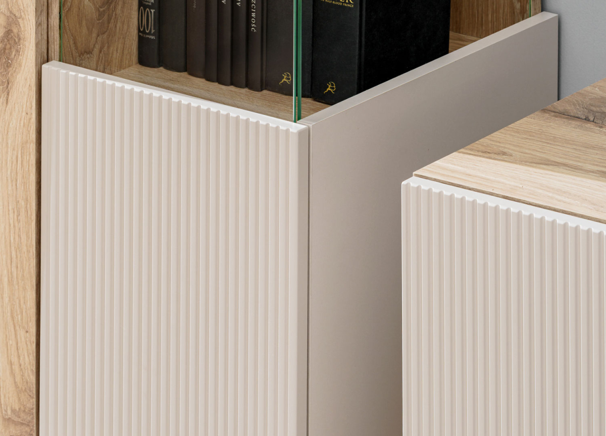 Ensemble Meuble TV Salon Moderne Bois clair et Cachemire