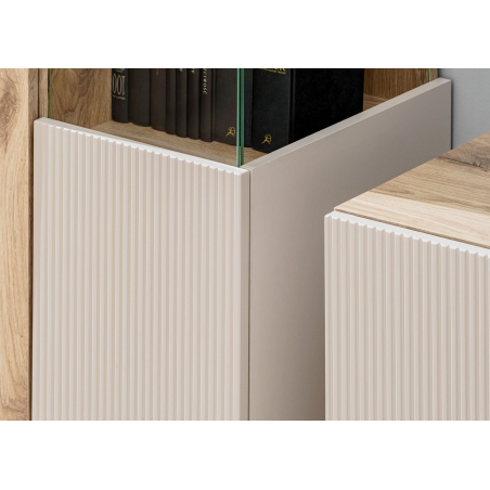 Ensemble Meuble TV Salon Moderne Bois clair et Cachemire