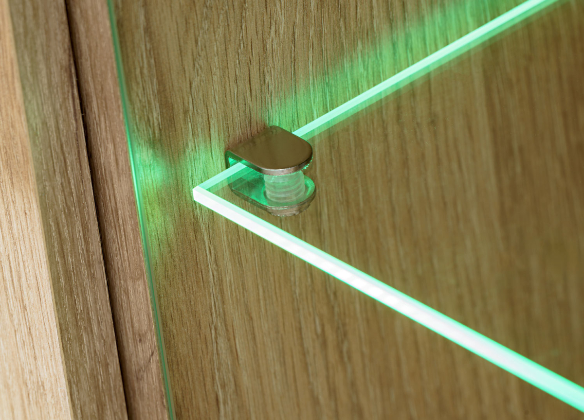 Vitrine avec LED et Étagères en verre – Bois et Cachemire