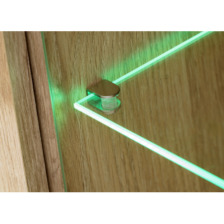 Vitrine avec LED et Étagères en verre – Bois et Cachemire
