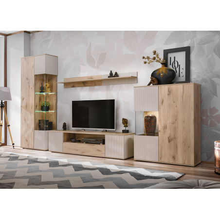 Ensemble tv complet tendance et pas cher bois et cachemire