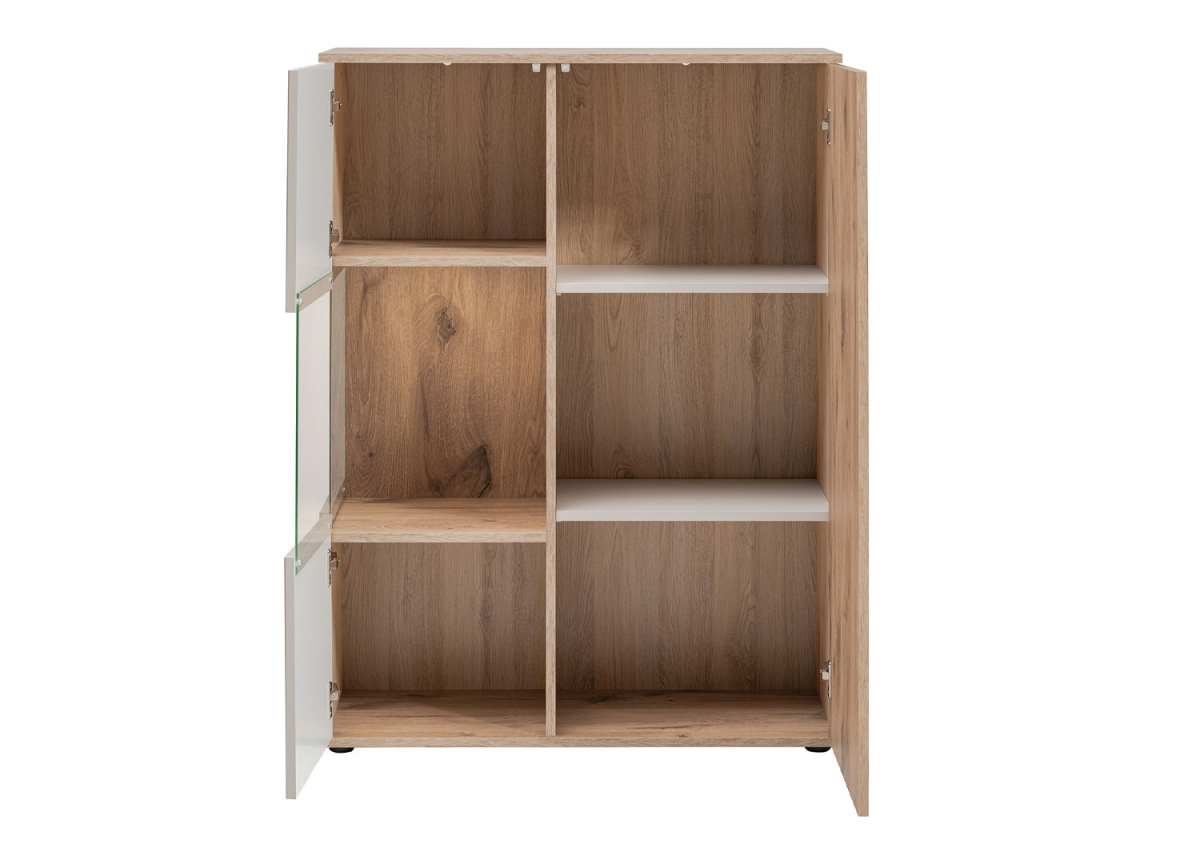 Buffet Chêne et Cachemire Rainuré 2 Portes
