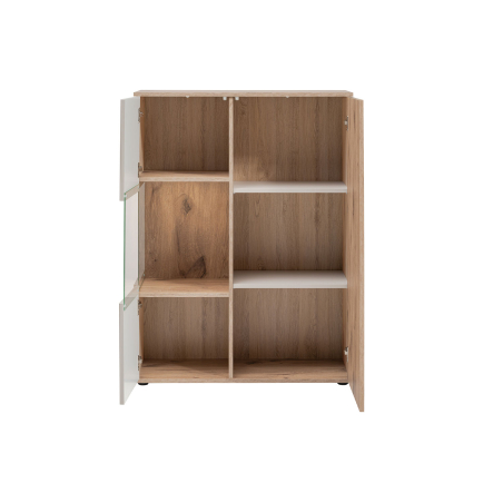 Buffet Chêne et Cachemire Rainuré 2 Portes