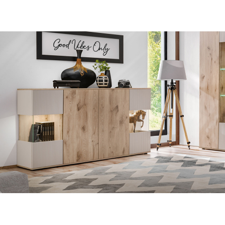 Buffet moderne tendance bois et cachemire 160 cm