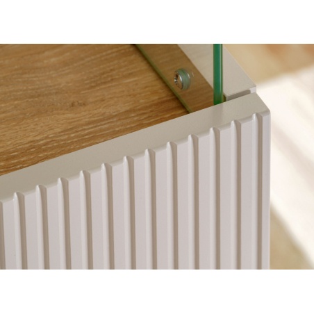Meuble TV 160 cm Chêne et Cahemire avec Rangements