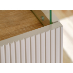 Meuble TV 160 cm Chêne et Cahemire avec Rangements