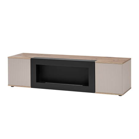 Meuble télé design avec cheminée décorative – Longueur 160 cm