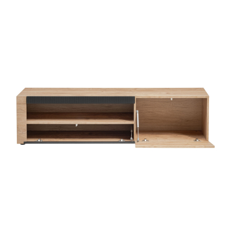 Banc tv 2 portes noir et bois