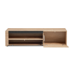 Banc tv 2 portes noir et bois
