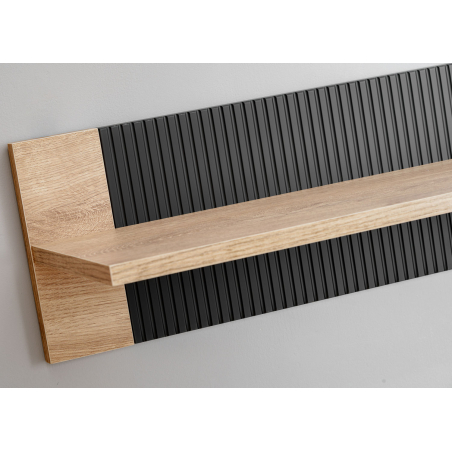 Ensemble Meuble TV Salon Moderne Chêne et Noir Mat
