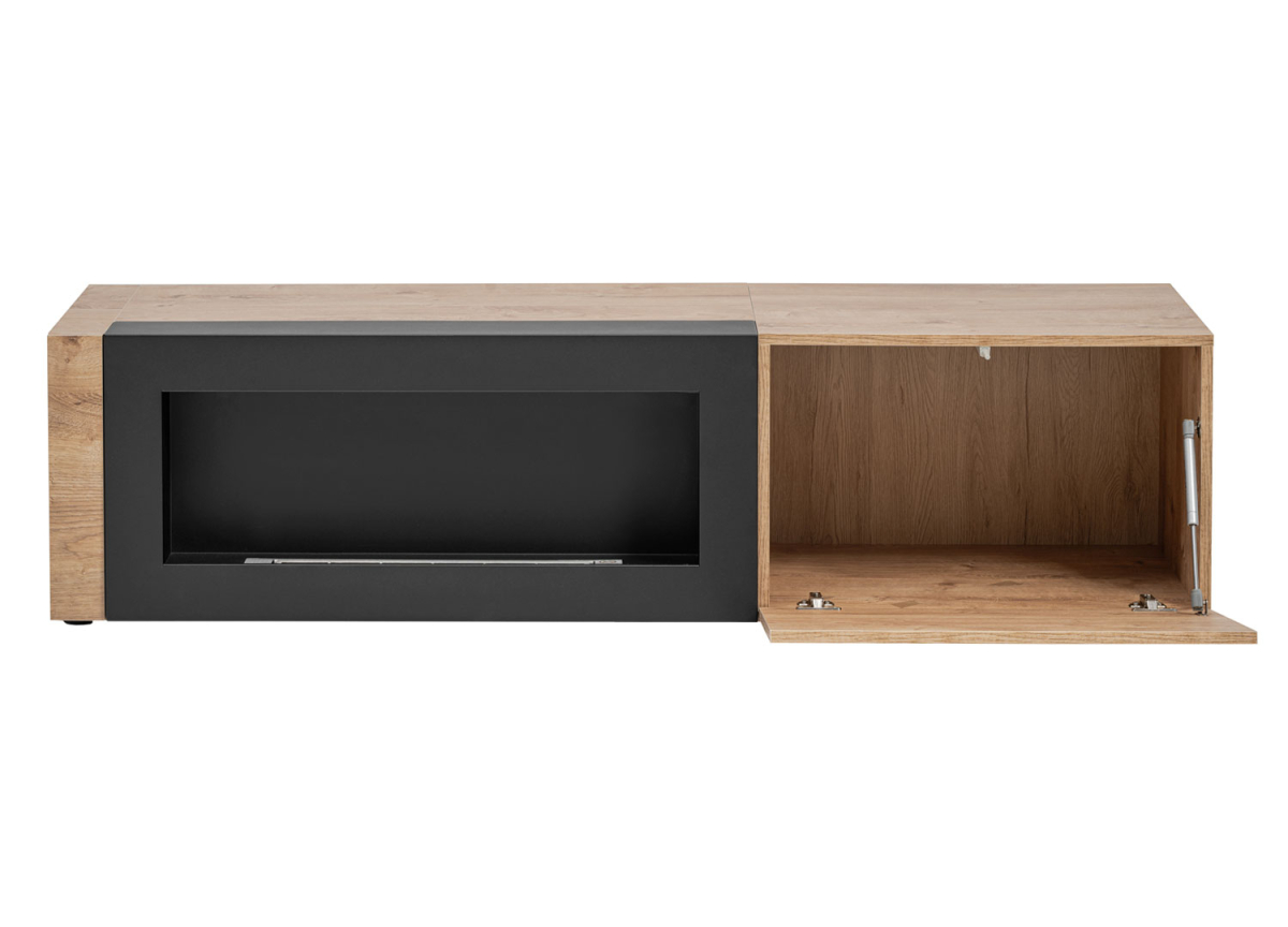 Banc tv bois et noir moderne 160 cm