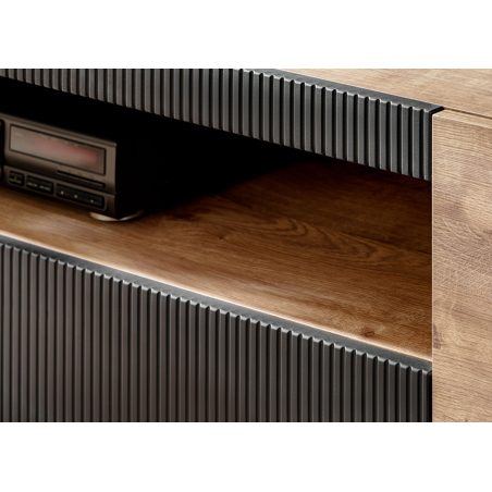 Buffet Vitrine Moderne Bois et Noir