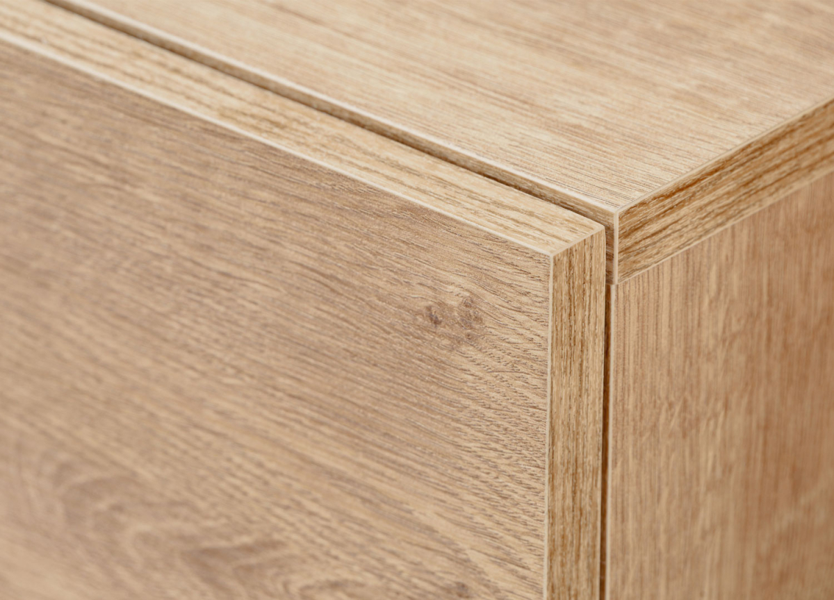 Meuble Vitrine 190 cm – Bois Chêne et Noir Mat