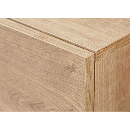 Meuble Vitrine 190 cm – Bois Chêne et Noir Mat