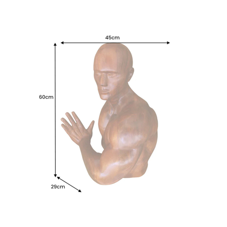 Statue Musclée Murale en Manguier