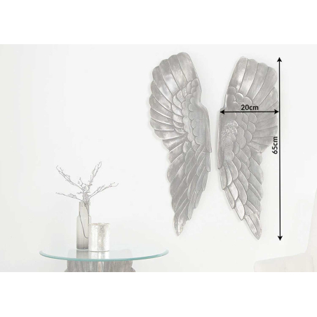 Décoration Murale Ailes d’Ange Style Baroque Argenté