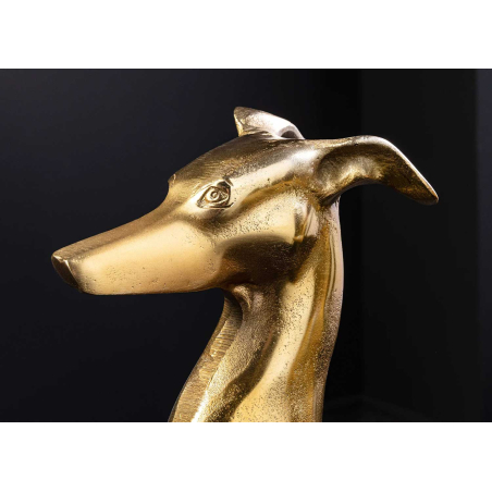 Sculpture Animalière Dorée – Chien Design Moderne