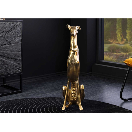 Sculpture Chien Doré 69 cm – Pièce Décorative Majestueuse