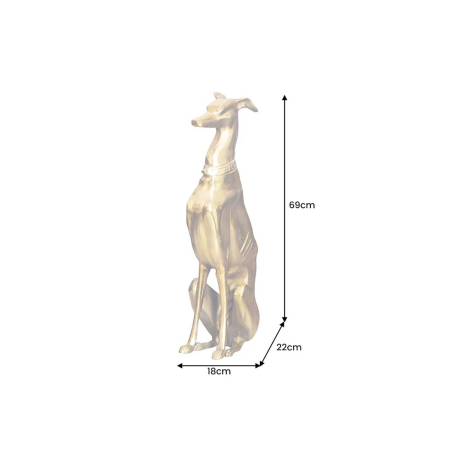 Sculpture Animalière Argentée – Chien Design Moderne