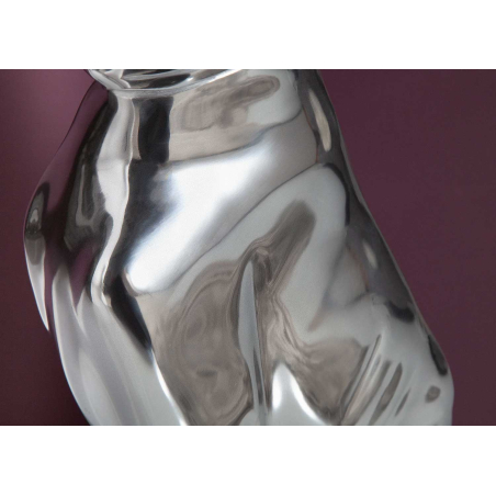 Sculpture Animalière Argentée – Chien Design Moderne