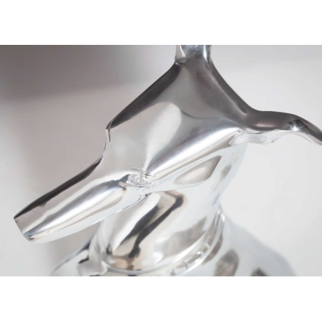 Sculpture Animalière Argentée – Chien Design Moderne