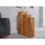 Piédestaux en bois exotique – Support déco pour plantes ou sculptures