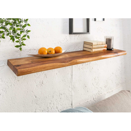 L’étagère flottante en bois brut