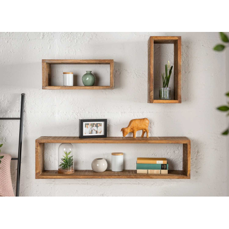 Étagères Déco Murales Bois Naturel – Idéal Salon, Chambre ou Entrée