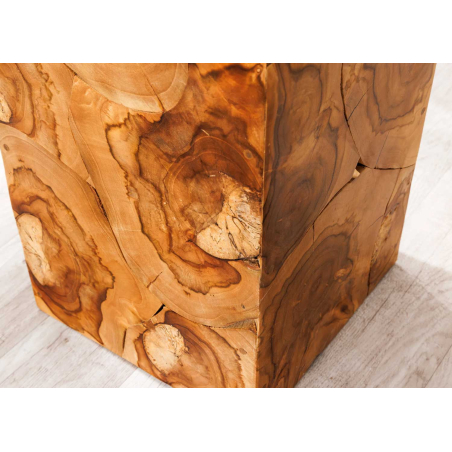 Piédestal Sculptural en Bois de Teck