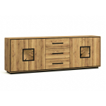 Buffet Signature en Chêne avec Motifs Graphiques Naturels
