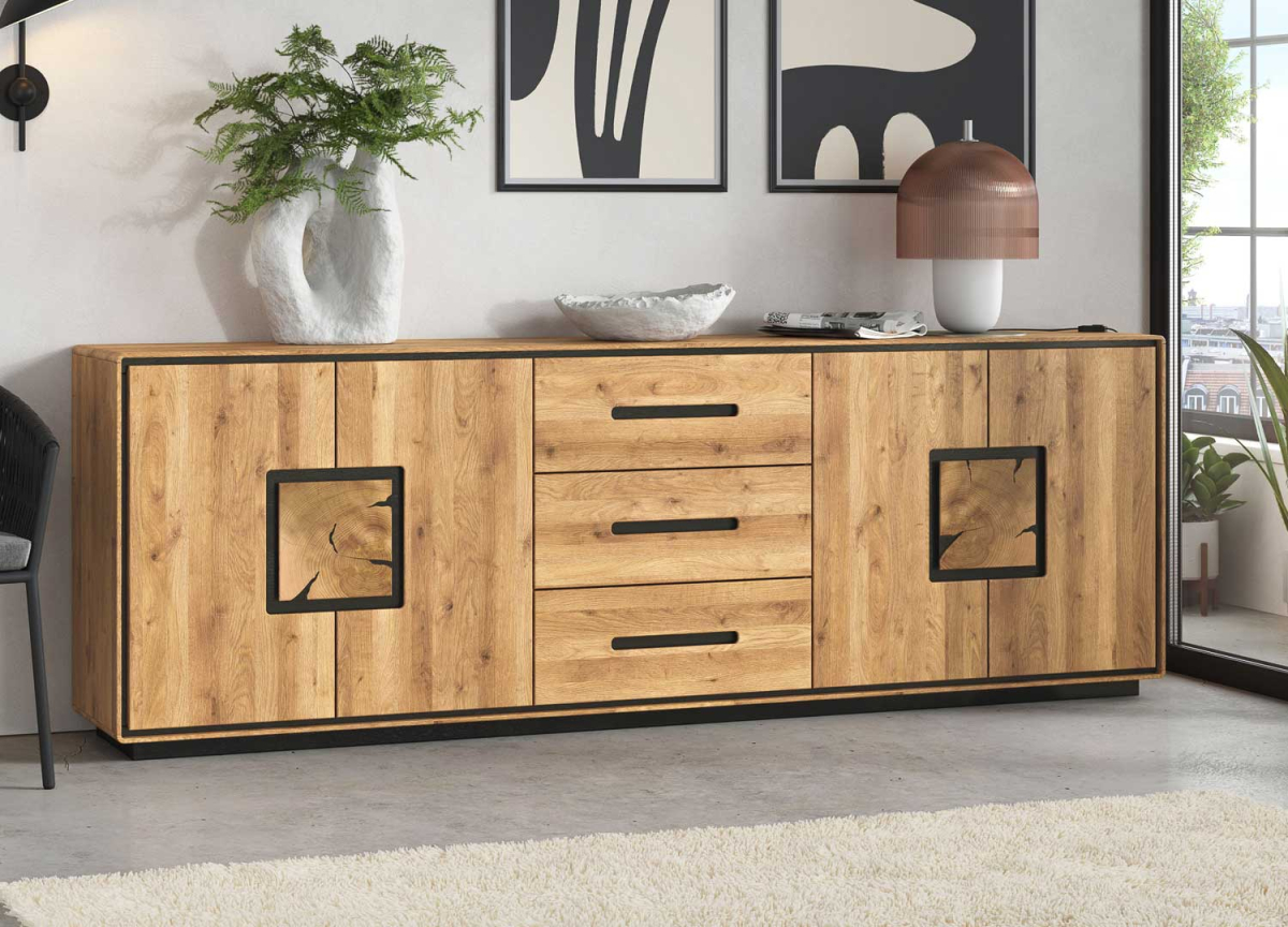 Buffet Elias en Chêne Massif au Design Structuré