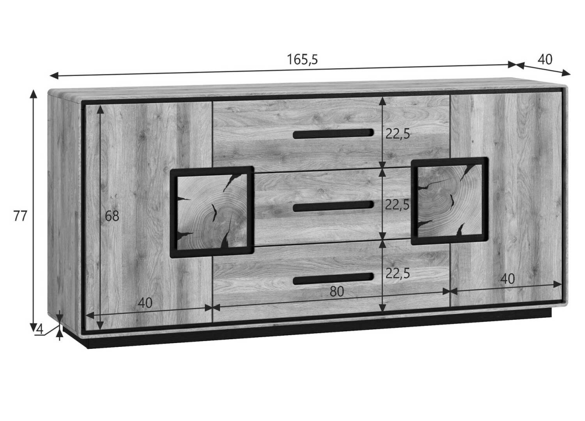 Buffet Moderne Chêne Massif Huilé