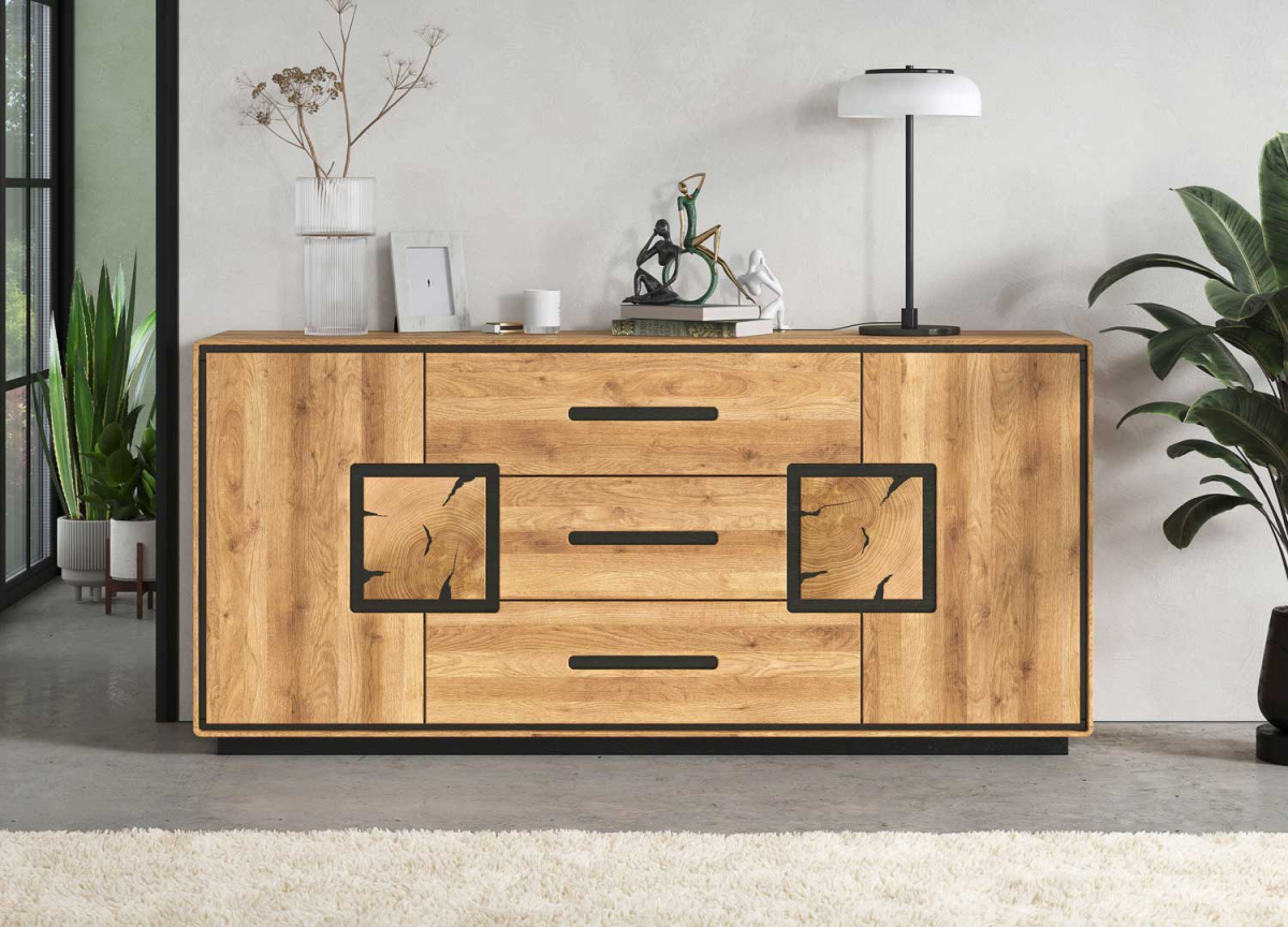 Buffet moderne en bois de chêne massif