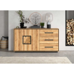 buffet chene naturel et déco noir