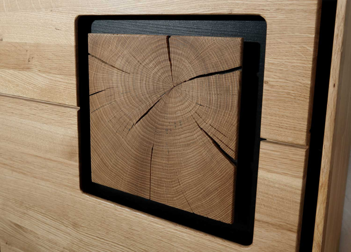 Bahut Contemporain Bois de Chêne Naturel
